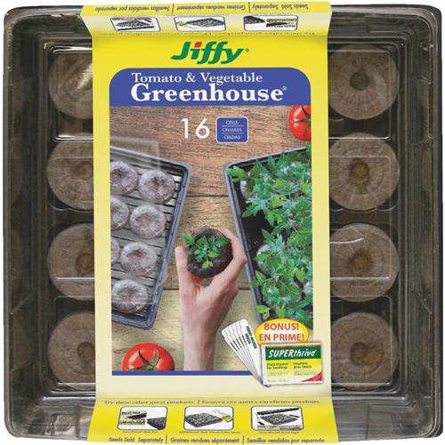 J616GS Jiffy Greenhouse Tomato & Vegetable Seed Starter Kit With Superthrive