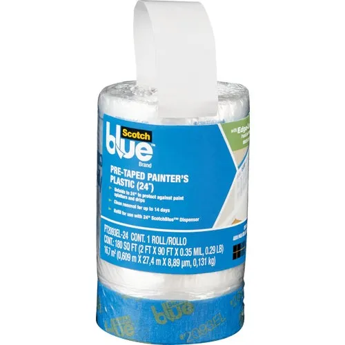 PT2093EL-24 3M Scotch Pre-Taped Painters Plastic Drop Cloth Refill