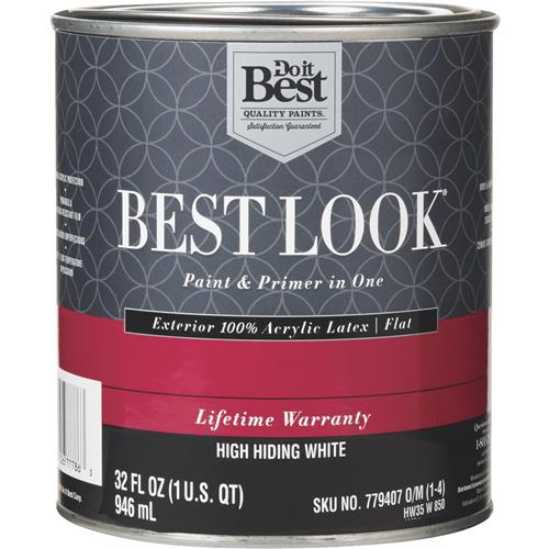 HW35W0850-16 Best Look 100% Acrylic Latex Paint & Primer In One Flat Exterior House Paint
