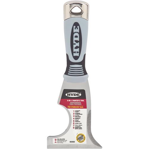 6988 Hyde Pro Stainless 8-In-1 Multi-Purpose Painters Tool