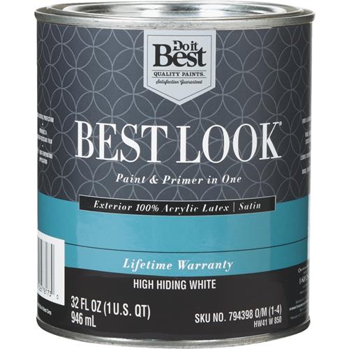 HW41W0950-16 Best Look 100% Acrylic Latex Paint & Primer In One Satin Exterior House Paint