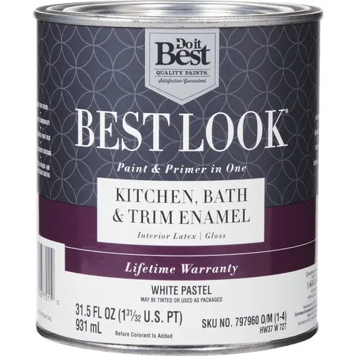 HW37W0727-14 Best Look Latex Paint & Primer In One Kitchen Bath & Trim Enamel Gloss Interior Wall Paint