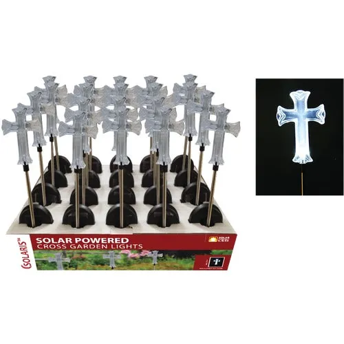 SOT162BB Solaris Cross Solar Stake Light Lawn Ornament