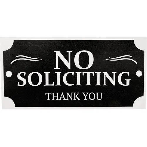 PLQ-001 Hy-Ko No Soliciting House Plaque