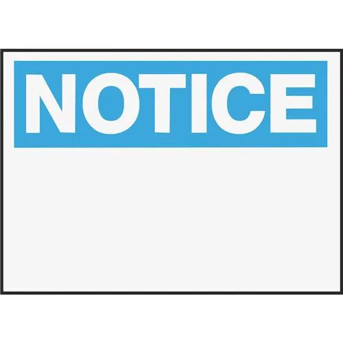 580 Hy-Ko Notice Blank Sign Image