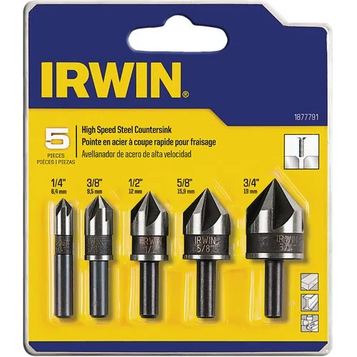 1877791 Irwin 5-Piece Metal Countersink Bit Set