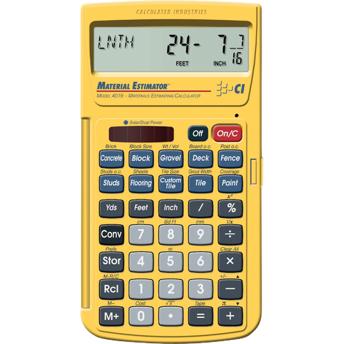 4019 Calculated Industries Material Estimator Project Calculator