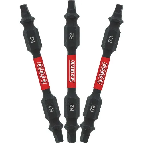 DDESQV25-S3 Diablo 3-Piece Square Recess Double-End Screwdriver Bit Set