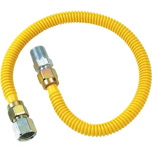 20C-3132-18B Dormont 1/2 In. OD x 3/8 In. ID Coated SS Gas Connector, 1/2 In. MIP x 1/2 In. FIP