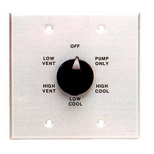 7131 Dial 2-Speed Rotary Switch - 2 Gang Metal