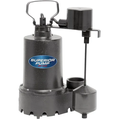 92541 Superior Pump Cast Iron Submersible Sump Pump, Side Discharge