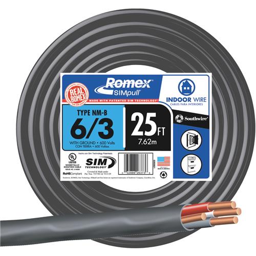 63950021 Romex 6-3 NMW/G Electrical Wire