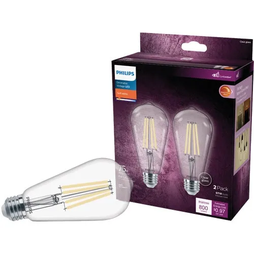 574004 Philips Warm Glow ST19 Medium LED Decorative Light Bulb