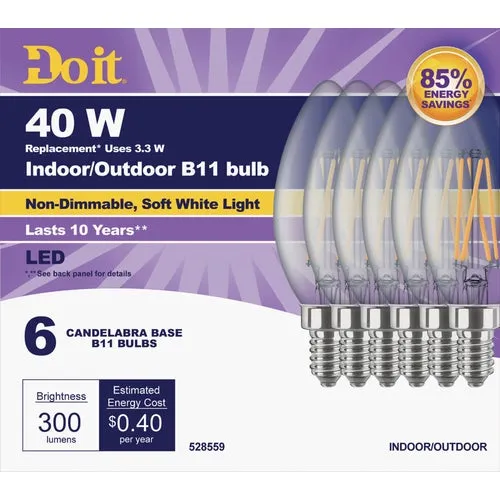 362079 Do it B11 Candelabra LED Decorative Light Bulb