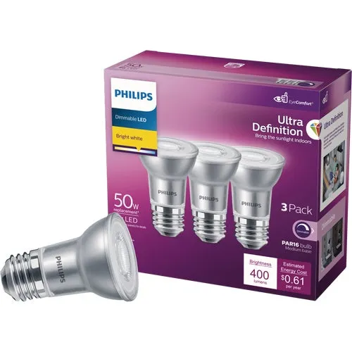 570762 Philips Ultra Definition PAR16 Medium Dimmable LED Floodlight Light Bulb