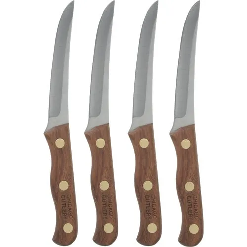 B144 Chicago Cutlery Walnut Tradition 4-Piece Steak Knife Set