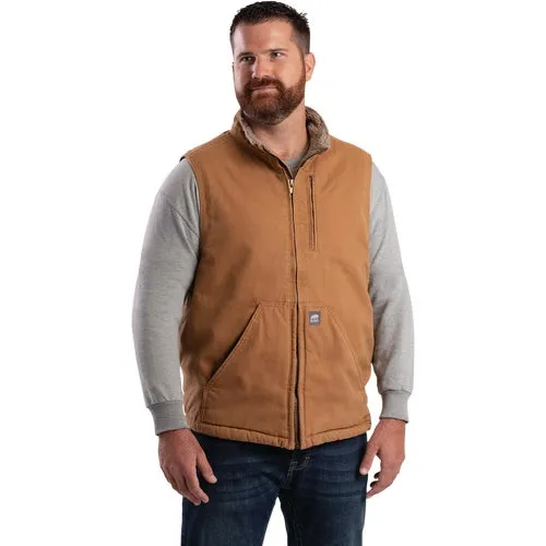 V818BDR440 Berne Mens Sherpa-Lined Duck Vest