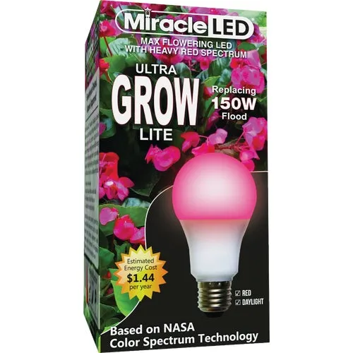 605036 Miracle LED Ultra Grow Red LED Plant Light Bulb