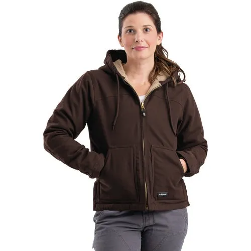 WHJ43DBNR520 Berne Womens Sherpa-Lined Softstone Duck Hooded Jacket
