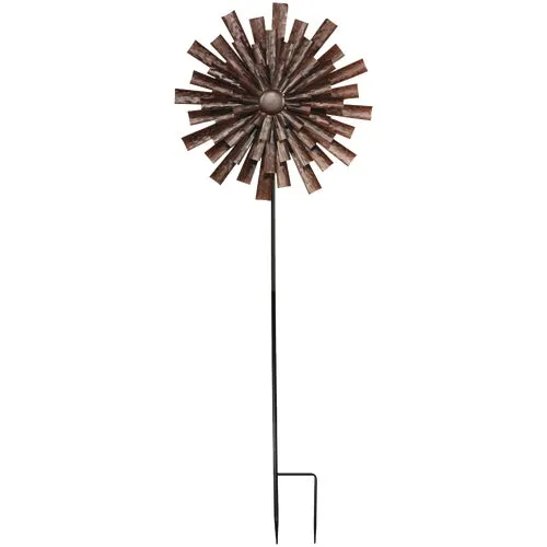 MZP588 Alpine Floral Kinetic Wind Spinner Lawn Stake