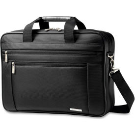 Image of a black handheld soft sided briefcase.