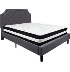 Picture of a bed frame with mattress.