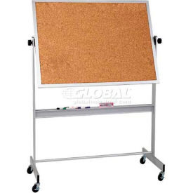 Picture of a cork board on wheels.