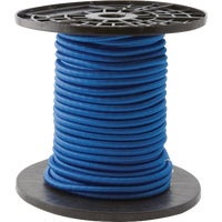 Bulk bungee cord on a spool in blue image.