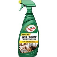 Image of a spray bottle of Turtle Wax brand leather cleaner.