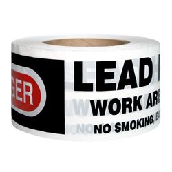 91904 Lead Hazard Barricade Tape,White with Red Letters, 3 Inch x 1000 Feet (Lot of 8 Rolls) 