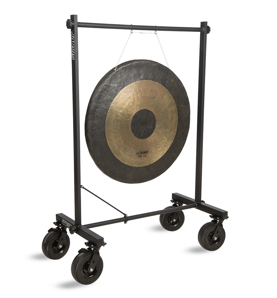 1305-2 Jarvis Gong Stand with Blacked-out 8” Everest Casters 