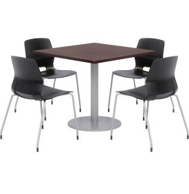 Image of a small square table with 4 chairs.
