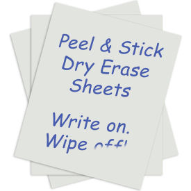 Image of dry erase peel and stick sheets.
